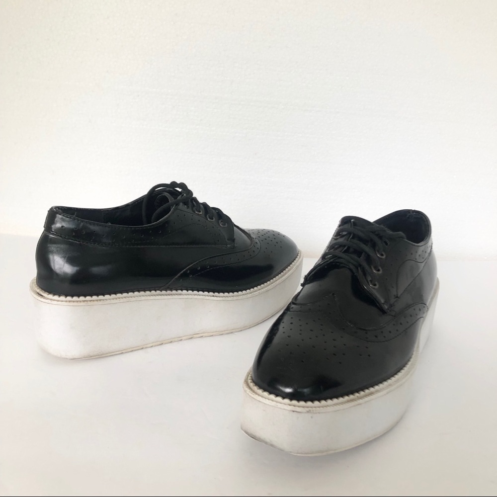 Naijiaoer '90s Club Platform Oxfords B/W Shoes 7.5